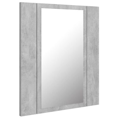vidaXL LED kúpeľňová zrkadlová skrinka betónová sivá 40x12x45 cm akryl