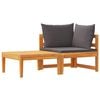 vidaXL 2-dielna záhradná sedacia súprava s tmavosivými podložkami akáciové drevo