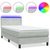 vidaXL Box Spring Posteľ s matracom a LED Svetlosiv&aacute; 90x210 cm Zamat