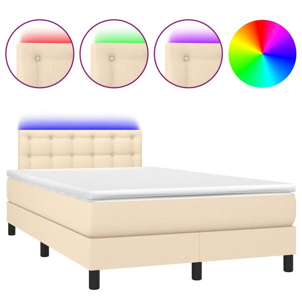 vidaXL Boxspring posteľ s matracom a LED kr&eacute;mov&aacute; 120x190 cm l&aacute;tka