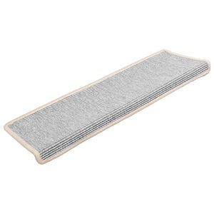 vidaXL Schodov&eacute; rohože 15 ks 65x21x4 cm strieborn&eacute; s obdĺžnikov&yacute;m okrajom