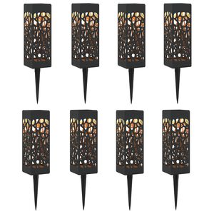 vidaXL Vonku umiestnen&eacute; sol&aacute;rne svetl&aacute; s pozemn&yacute;m kol&iacute;kom 8 pcs 29 cm