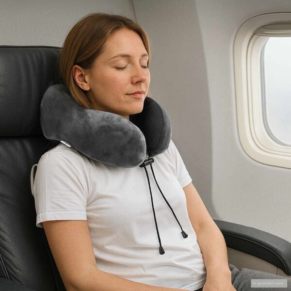 vidaXL Cestovn&yacute; krčn&yacute; vank&uacute;&scaron; Biely 27 x 26 x 14 cm Pam&auml;ťov&aacute; pena