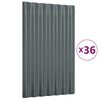 vidaXL Stre&scaron;n&eacute; panely 36 ks pozinkovan&aacute; oceľ antracitov&eacute; 60x36 cm