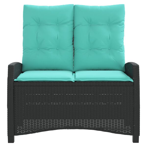 vidaXL Skl&aacute;pacia z&aacute;hradn&aacute; lavička s vank&uacute;&scaron;mi čierna polyratan