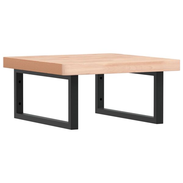 vidaXL Polica pod um&yacute;vadlo n&aacute;stenn&aacute; oceľ a bukov&yacute; mas&iacute;v