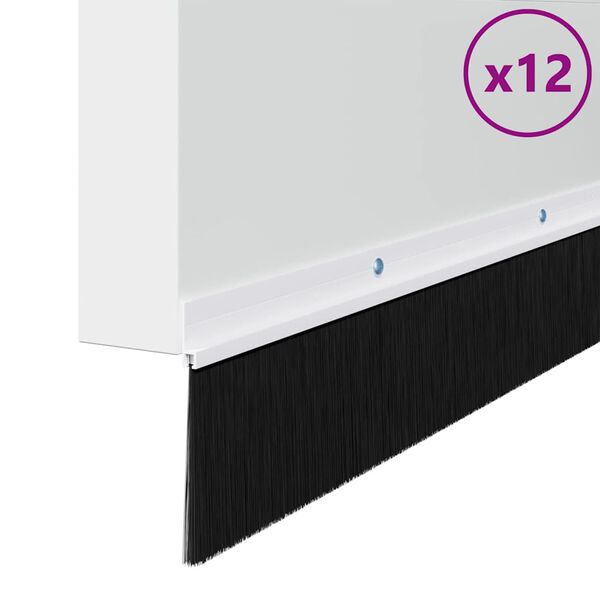 vidaXL Kefkov&eacute; tesnenia na dvere s mont&aacute;žou na skrutky 12 pcs Biela