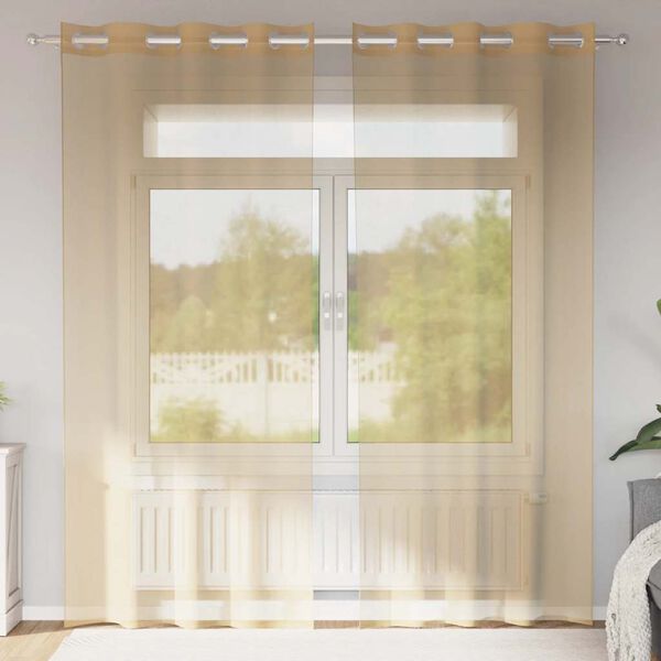 vidaXL Voálové závesy s priechodkami 2 ks Pies