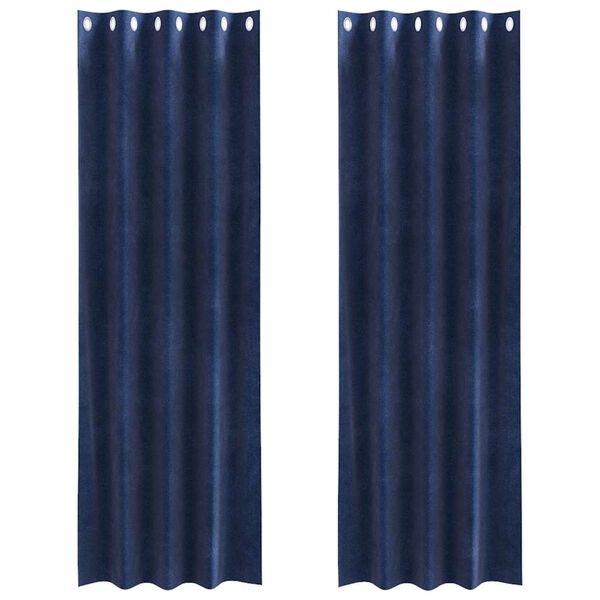 vidaXL Zatemňovacie z&aacute;vesy 2 pcs Tmavomodr&aacute; 140 x 260 cm Zamat