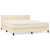 vidaXL Posteľn&yacute; r&aacute;m boxspring s matracom kr&eacute;mov&yacute; 180x200 cm l&aacute;tka