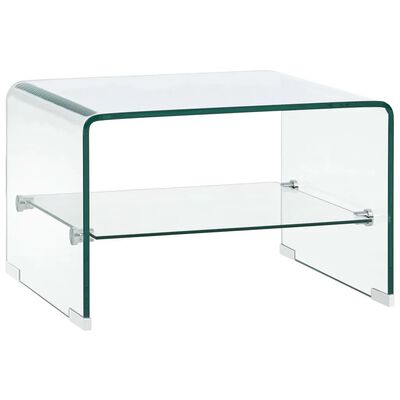 vidaXL Konferenčný stolík priehľadný 50x45x33 cm tvrdené sklo