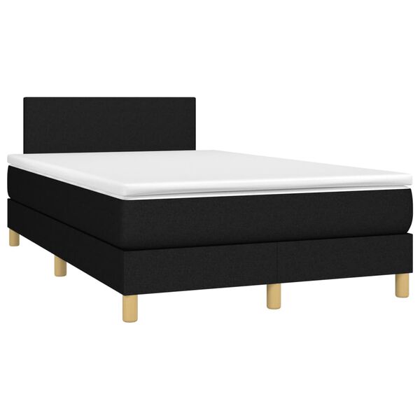 vidaXL Boxspring posteľ s matracom a LED, čierna 120x190 cm, l&aacute;tka