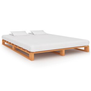 vidaXL Paletov&yacute; posteľn&yacute; r&aacute;m, hned&yacute;, borovicov&yacute; mas&iacute;v 200x200 cm
