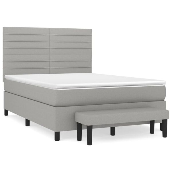 vidaXL Boxspring posteľ s matracom bledosiv&yacute; 140x190 cm l&aacute;tka