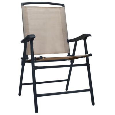 vidaXL Skladacie záhradné stoličky 2 ks, textilén, sivohnedé