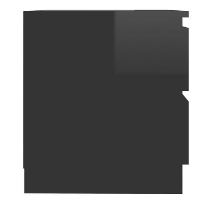 vidaXL Nočný stolík lesklý čierny 50x39x43,5 cm drevotrieska