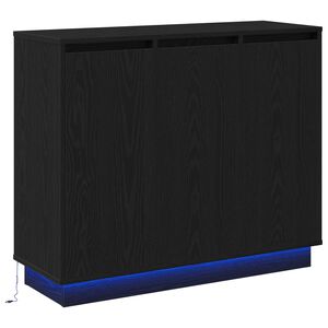 vidaXL LED komoda Čierny dub 90 x 32 x 75 cm Kompozitn&eacute; drevo