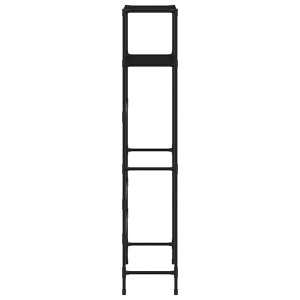 vidaXL 2-poschodový úložný stojan nad WC čierny 53,5x28x143 cm železo