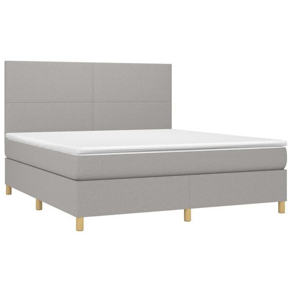 vidaXL Boxspring posteľ s matracom svetlosiv&aacute; 100x200 cm l&aacute;tka