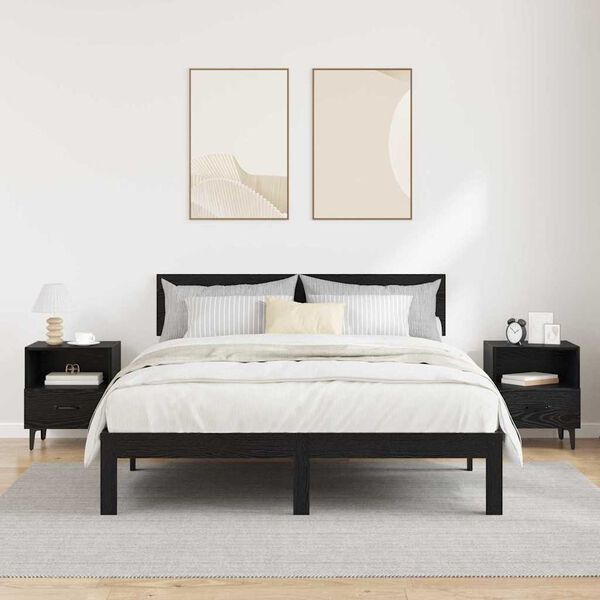 vidaXL Nočn&yacute; stol&iacute;k so z&aacute;suvkou 2 pcs Čierny dub 40 x 35 x 47.5 cm