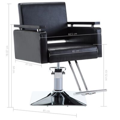 vidaXL Holičská stolička z umelej kože, čierna