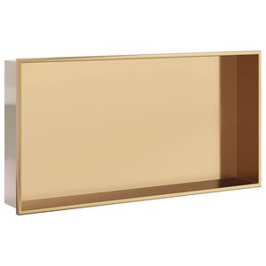 vidaXL V&yacute;klenok do sprchy br&uacute;sen&yacute; zlat&yacute; 62x32x9 cm nerezov&aacute; oceľ