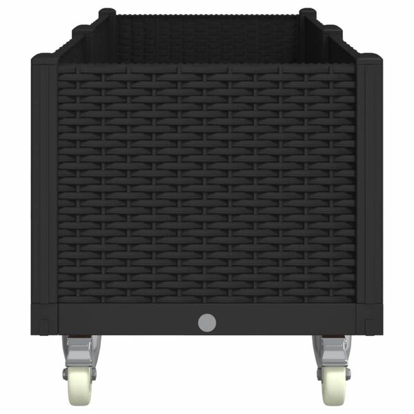 vidaXL Z&aacute;hradn&yacute; kvetin&aacute;č s kolieskami čierny 160x50x54 cm PP