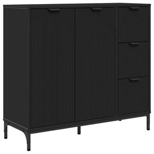 vidaXL Serv&iacute;rovacia skriňa Čierna 89,5 x 33 x 82 cm Kompozitn&eacute; drevo