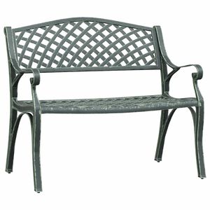 vidaXL Z&aacute;hradn&aacute; lavička 102 cm odlievan&yacute; hlin&iacute;k zelen&aacute;