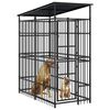 vidaXL Vonkaj&scaron;&iacute; koterec pre psov so strechou oceľ 1,84 m&sup2;
