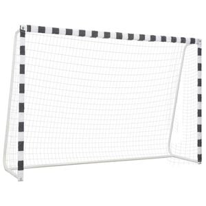 vidaXL Futbalov&aacute; br&aacute;nka 300x200x90 cm kovov&aacute; čierna a biela
