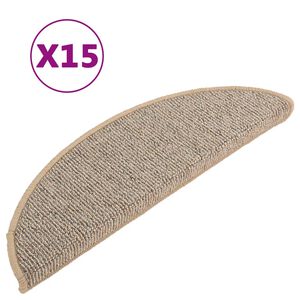 vidaXL Schodov&eacute; rohože 15 ks 56x17x3 cm hned&eacute; polkruhov&eacute;