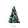 vidaXL Osvetlen&yacute; umel&yacute; vianočn&yacute; stromček s guľami, zelen&yacute; 120 cm, PVC