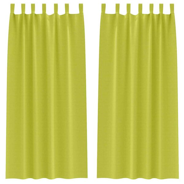 vidaXL Z&aacute;clony na zatemnenie s kr&uacute;žkami 2 pcs Zelen&aacute; 245 x 140 cm
