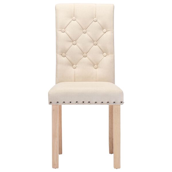 vidaXL Jed&aacute;lensk&eacute; stoličky 4 ks, kr&eacute;mov&eacute;, l&aacute;tka