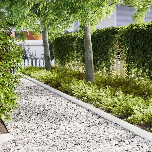 vidaXL Obrubn&iacute;k tr&aacute;vnika 20 pcs Biela 100 x 0.05 x 20 cm