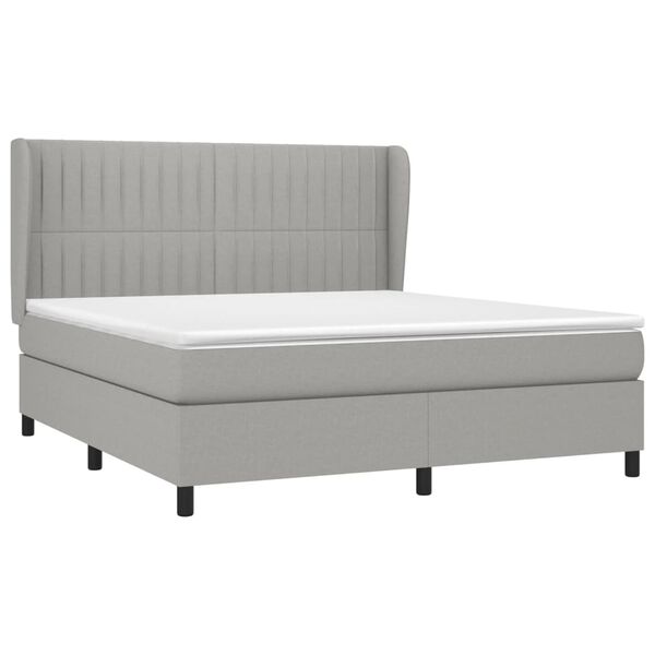 vidaXL Boxspring posteľ s matracom svetlosiv&aacute; 100x200 cm l&aacute;tka