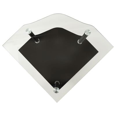 vidaXL Stolík, 2 poličky, priehľadný a čierny 38x38x50cm, tvrdené sklo