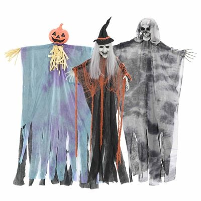 Halloweenske závesné duchy 3 ks viacfarebné 61 x 97 cm
