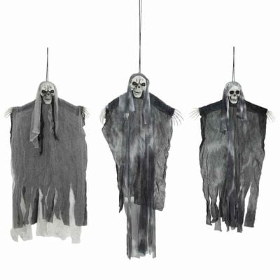 Halloweenske závesné duchy 3 ks čierne 66 x 110 cm