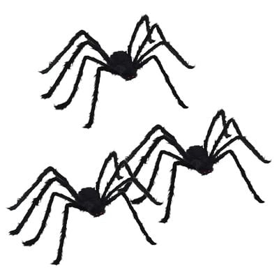 Halloweenska dekorácia pavúk 3 ks čierna 150 cm