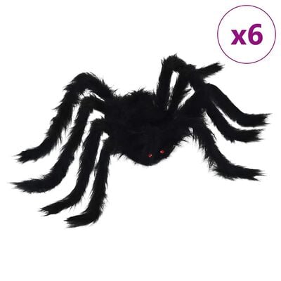 Halloweenska dekorácia pavúk 6 ks čierna 75 cm