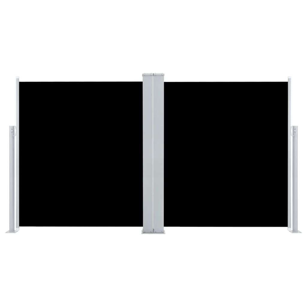vidaXL Zaťahovacia dvojitá bočná markíza na terasu 170x600 cm, čierna