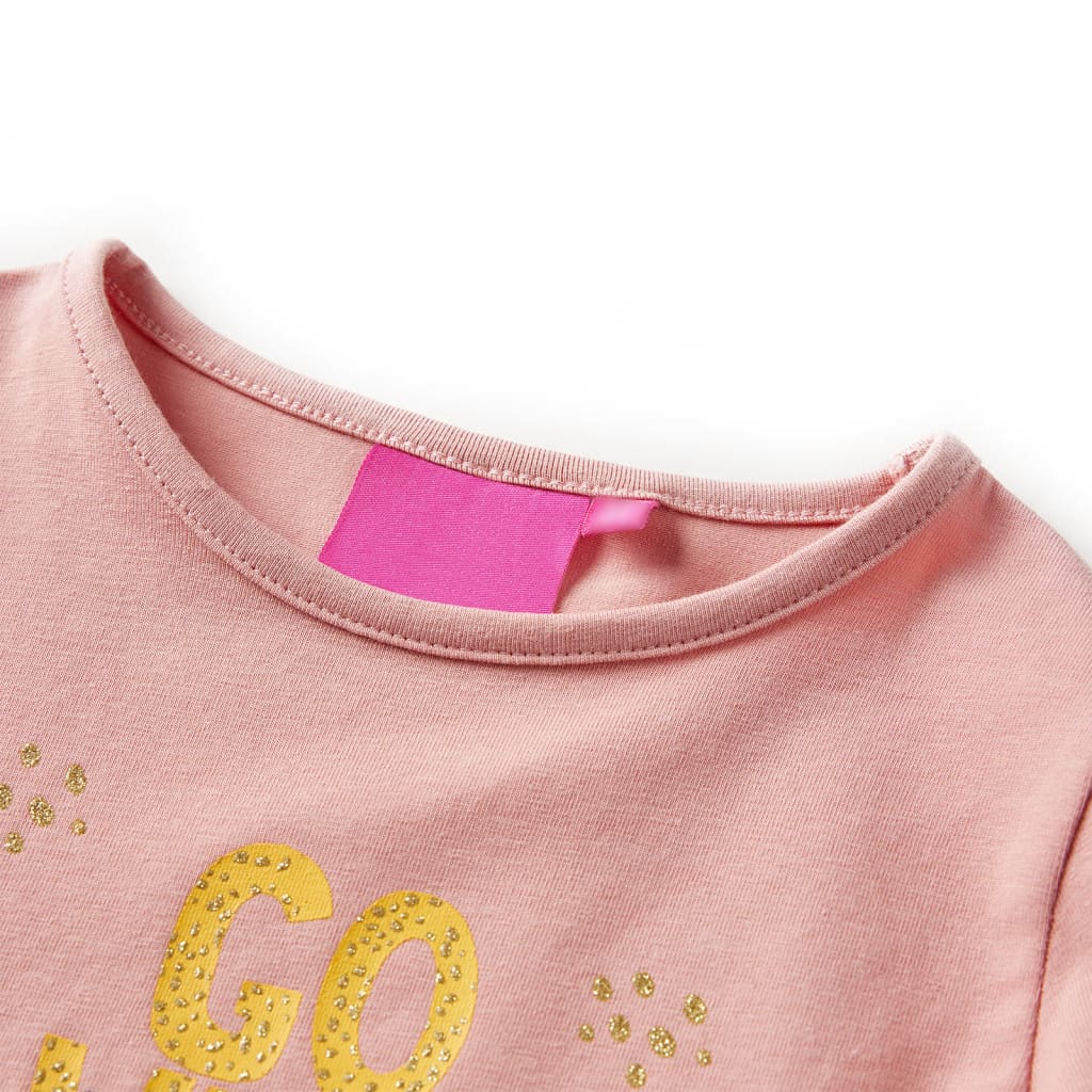 Detské tričko s dlhým rukávom svetlo ružové 92