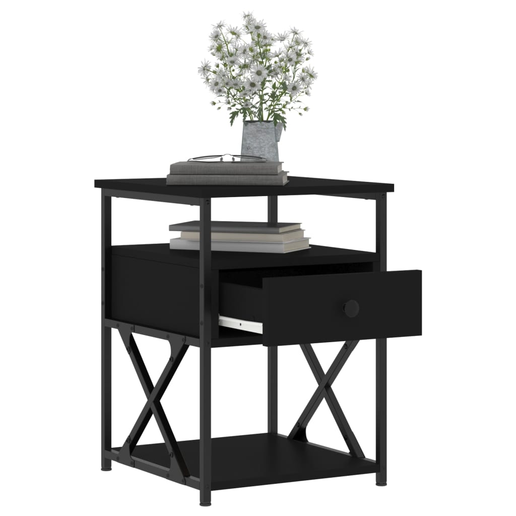 vidaXL Nočný stolík čierny 40x42x55 cm kompozitné drevo