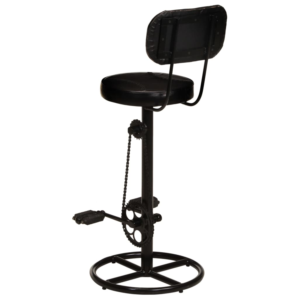 vidaXL Barové stoličky 2 ks čierne pravá kozia koža
