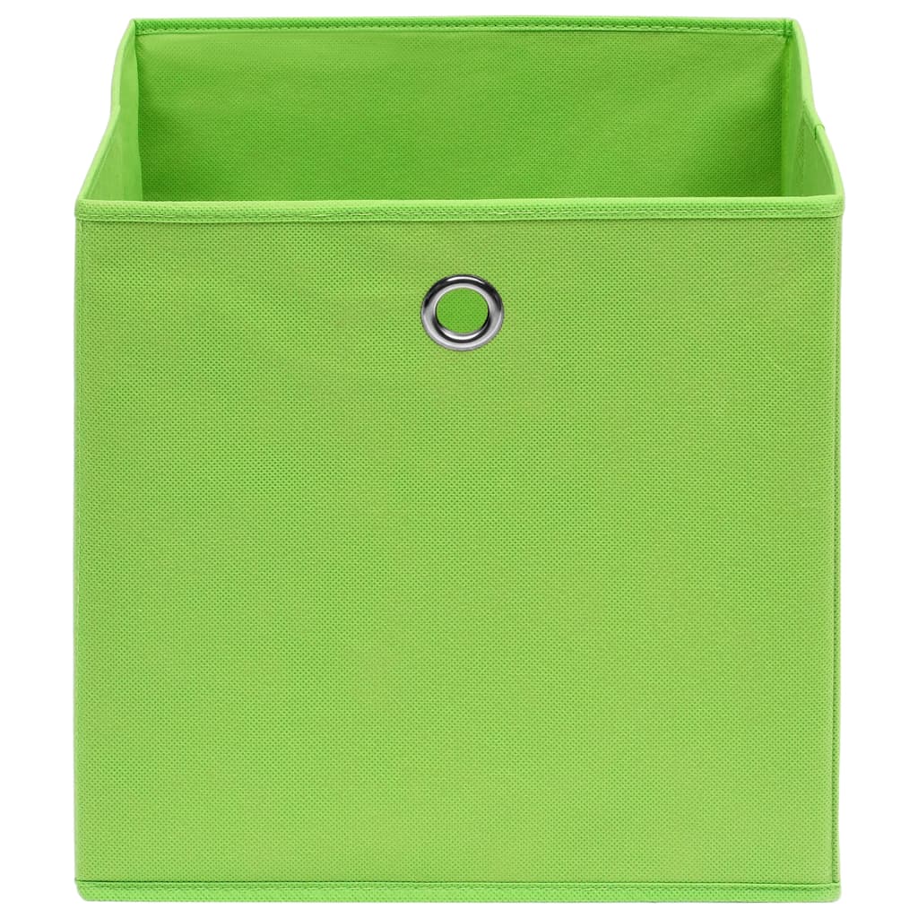 vidaXL Úložné boxy 10 ks, zelené 32x32x32 cm, látka