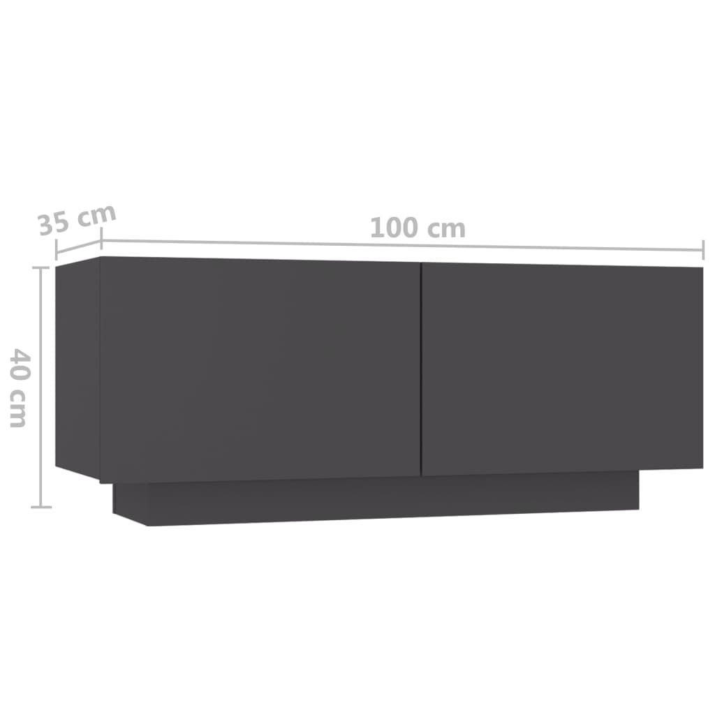 vidaXL Nočný stolík sivý 100x35x40 cm drevotrieska