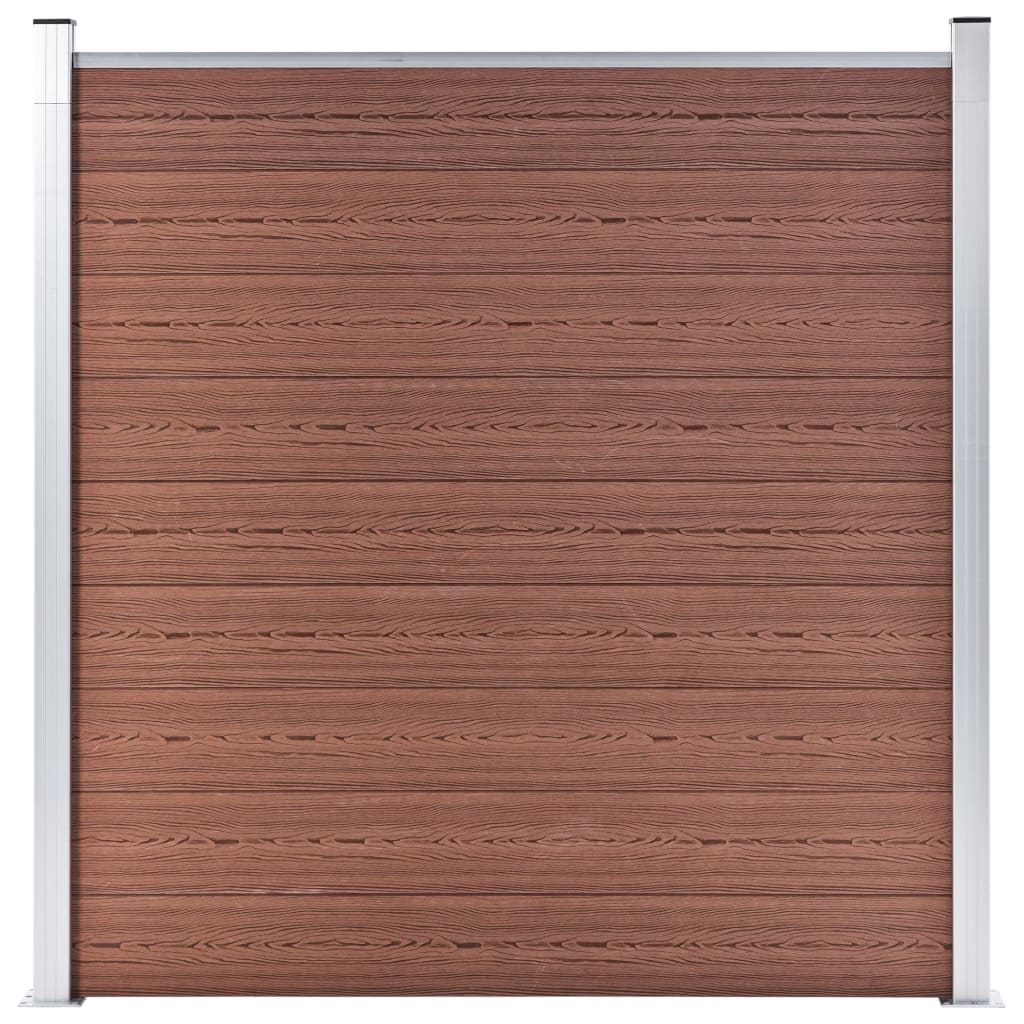 vidaXL WPC plot 9 štvorcových + 1 zošikmený diel 1657x186 cm hnedý