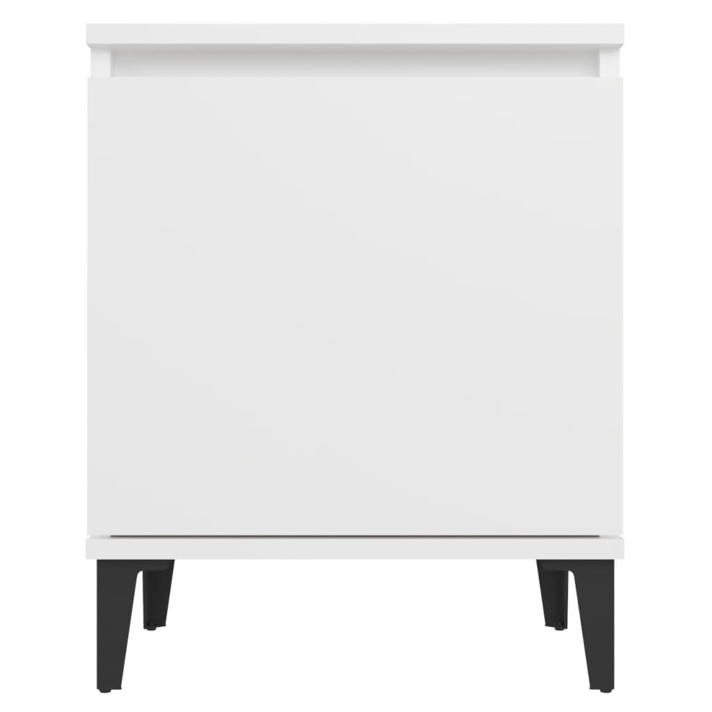 vidaXL Nočný stolík kovové nohy biely 40x30x50 cm